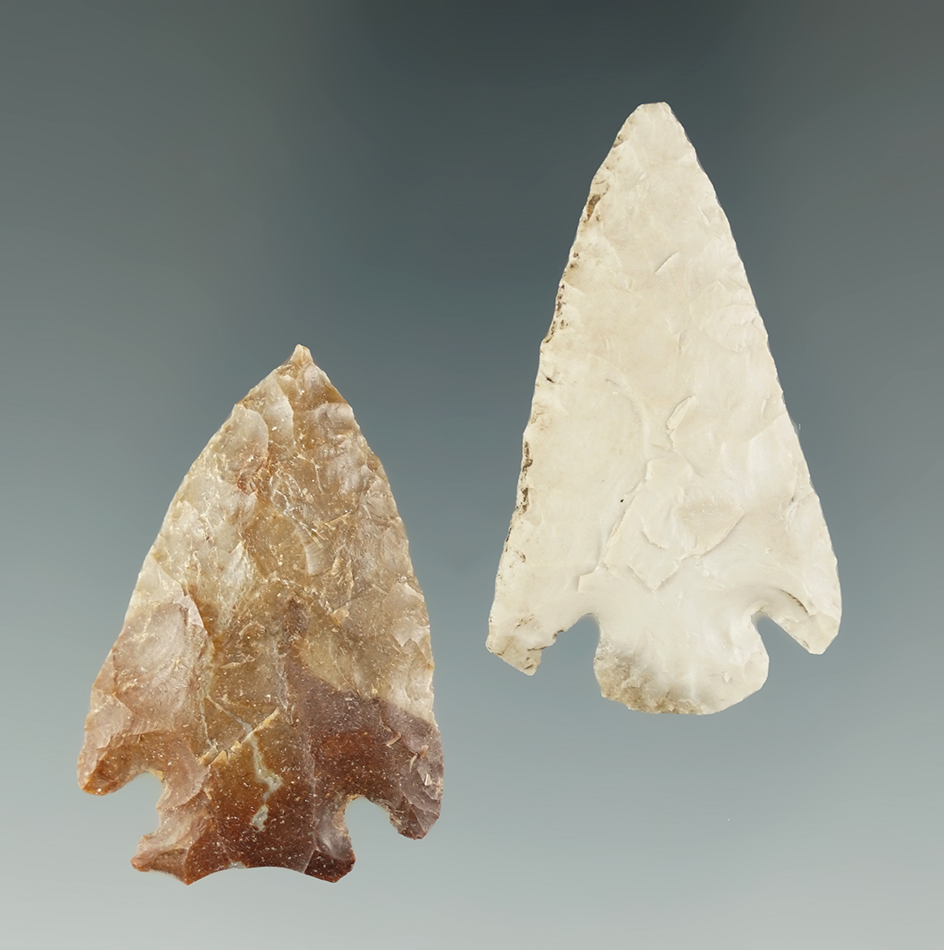 Pair of Snake River Dart Points found near the Columbia River, largest is 1 11/16".