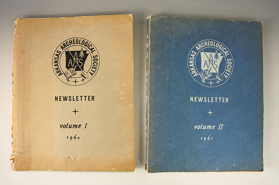 Pair of Books: Arkansas Archaeological Society Newsletter Volume I (1960) & Volume II (1961).