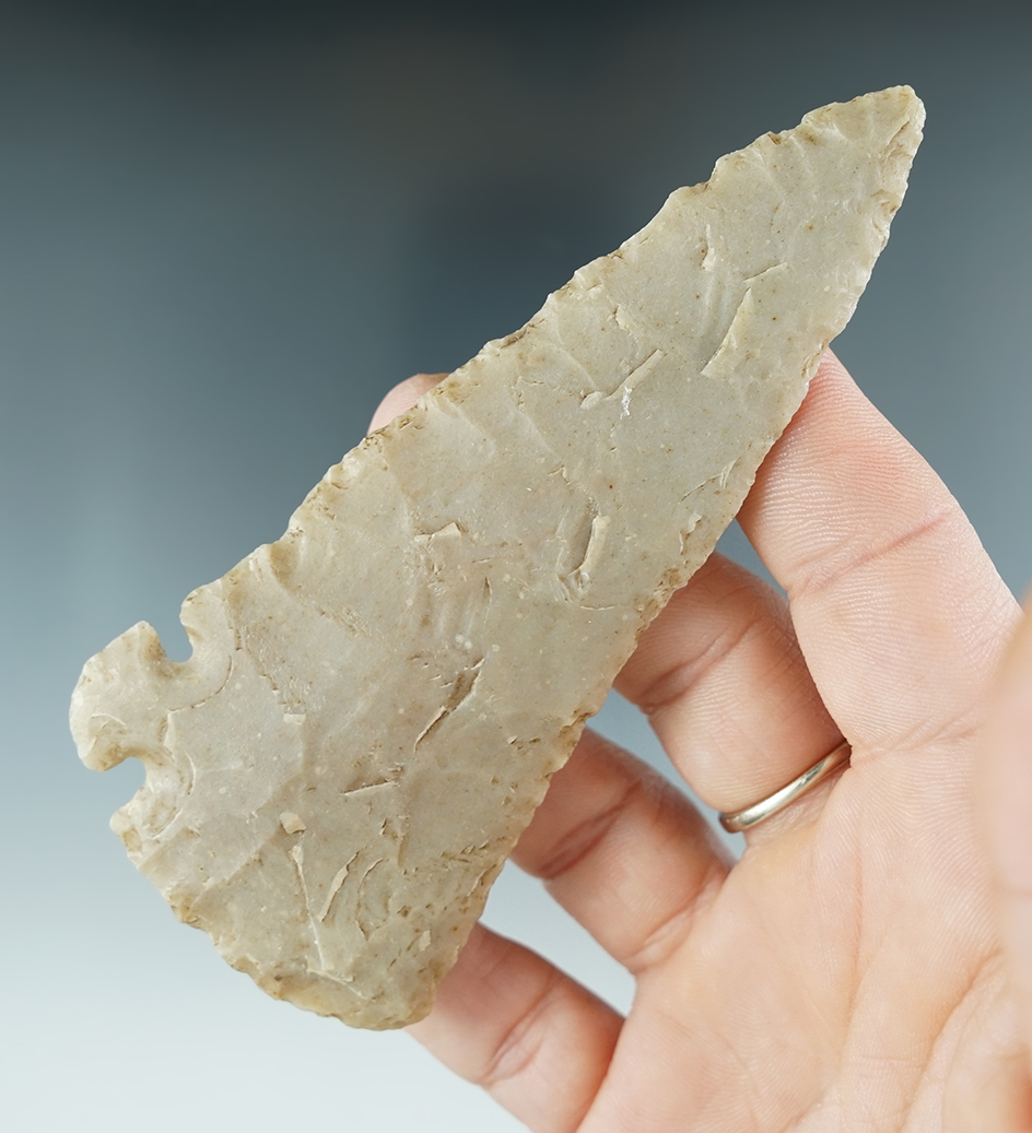 4 5/16" Corner-Tang Knife made from Edwards Plateau Chert. Found in Central Texas. COA.