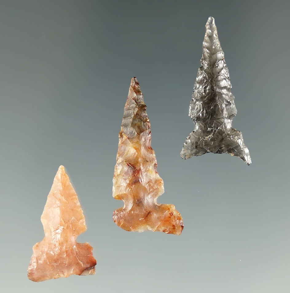 Set of 3 Desert Sierra Points found in the Great Basin, Oregon. Largest is 1 3/16".