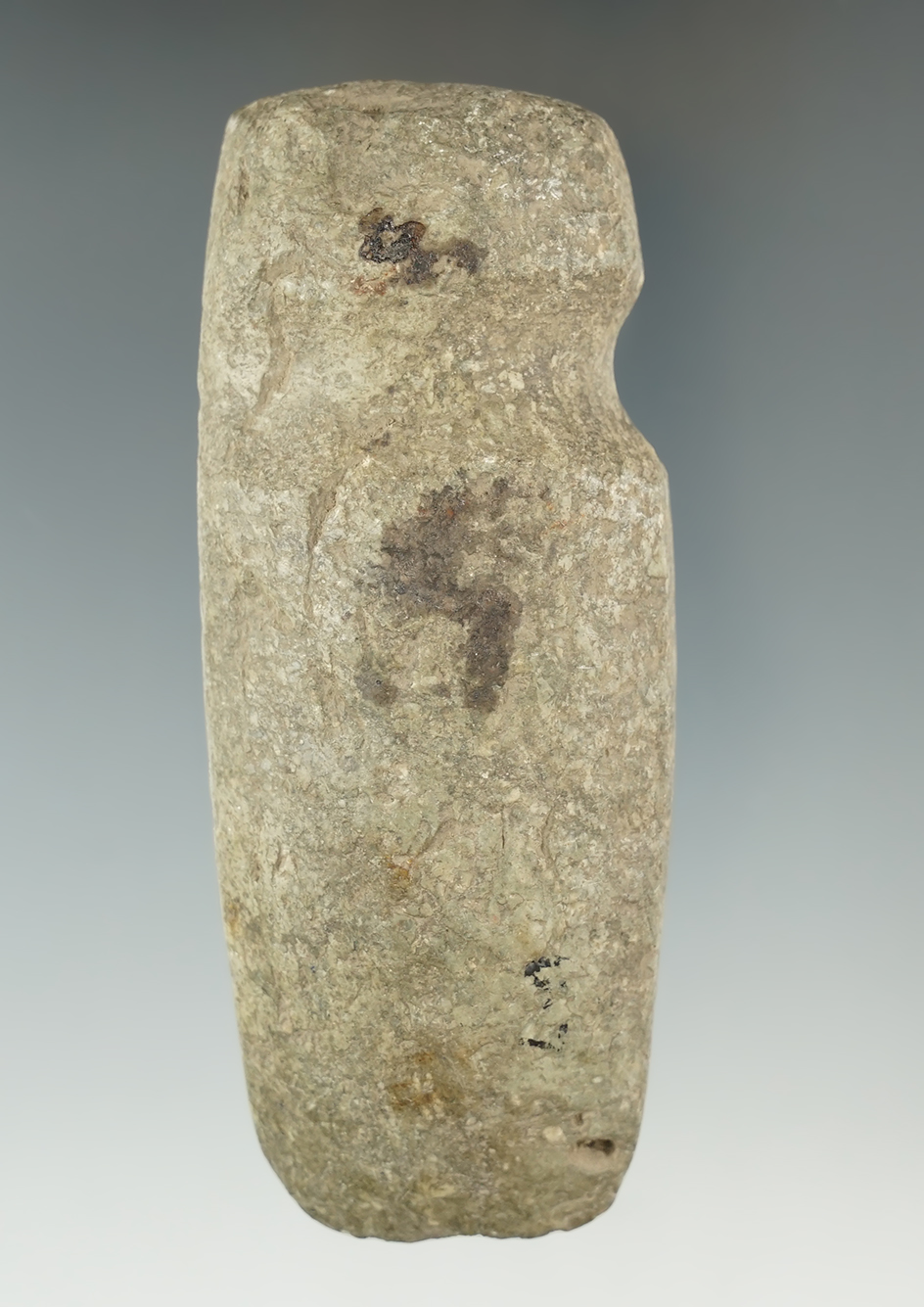 4 3/16" long 3/4 grooved narrow style Axe found in the Midwest. Some ancient damage to bit.