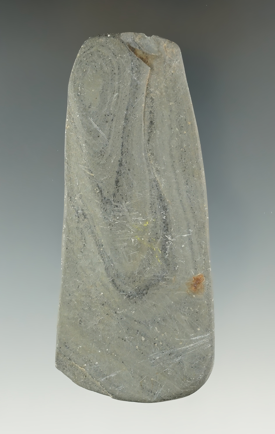 3 5/8" Pendant Preform made from Slate. Found in Huron Co., Ohio. Falleti COA.