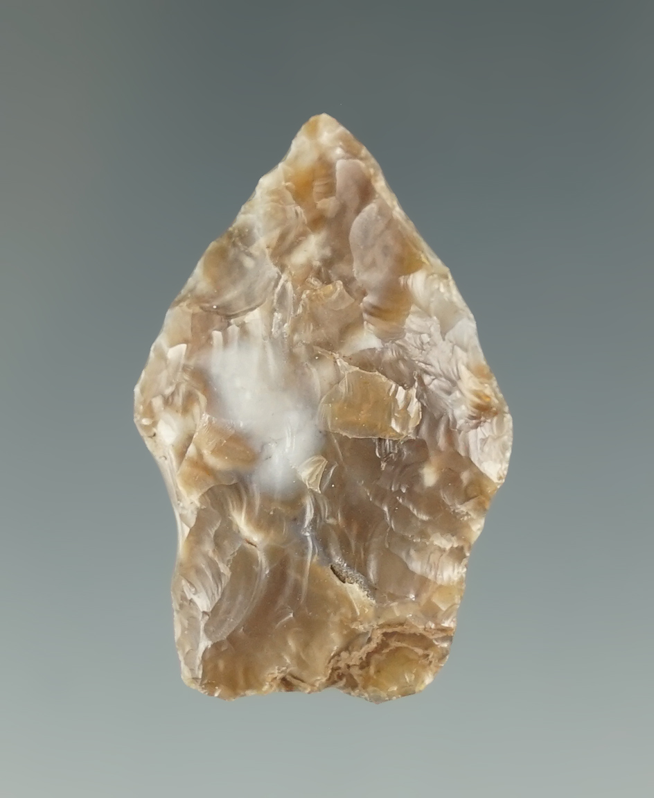 1 1/4" Paleo Spedis dart point made from attractive agate found near the Columbia River.