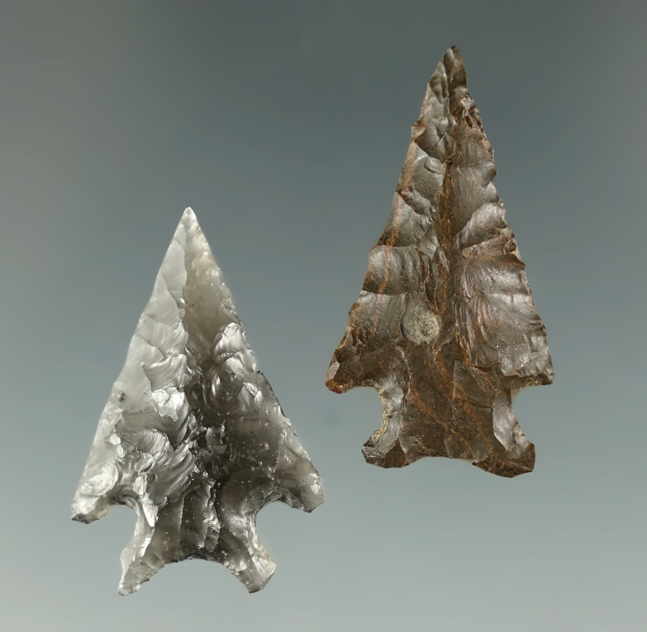 Pair of Elko Cornernotch points found in Malheur County Oregon, largest is 1 1/8".