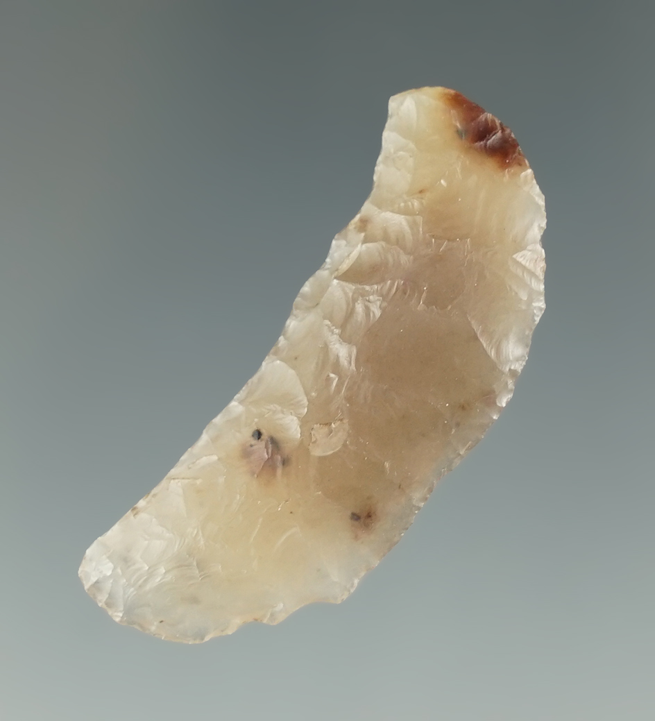 1 9/16" Well made Semi-translucent Paleo Crescent found in the Alvord Desert.