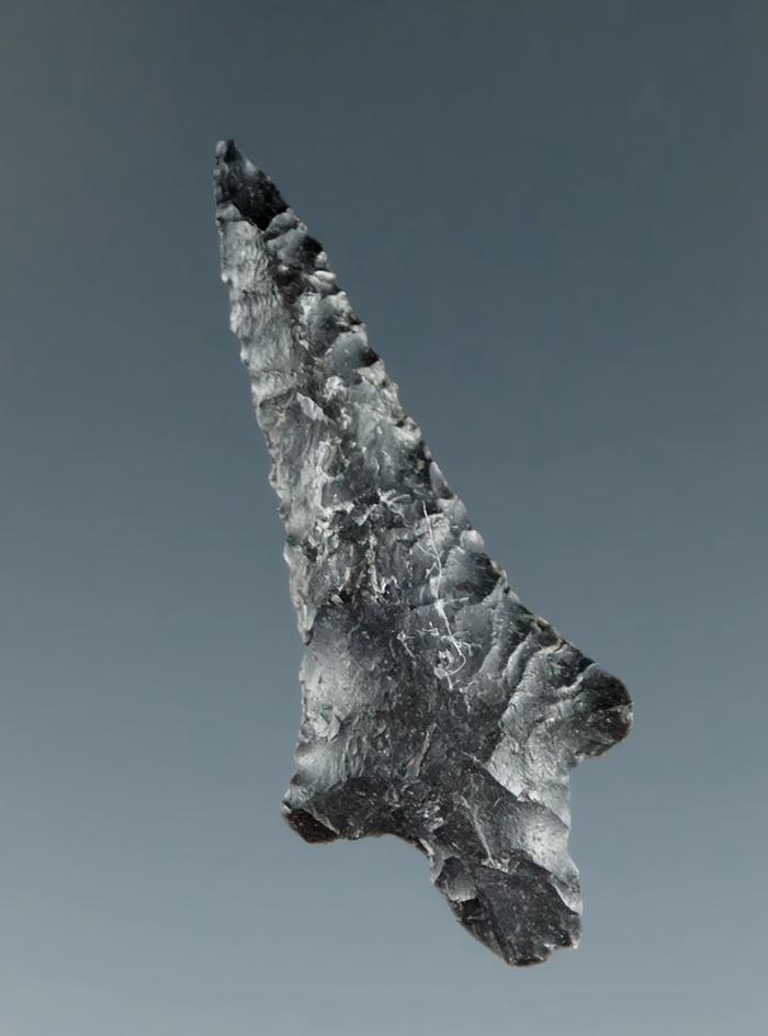 1 1/2" nicely flaked bird point found in Texas.