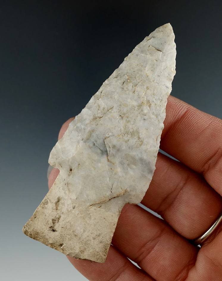 Excellent styled flaking on this 3 1/8" Hardin found in Warren Co., Missouri that is nicely Beveled.