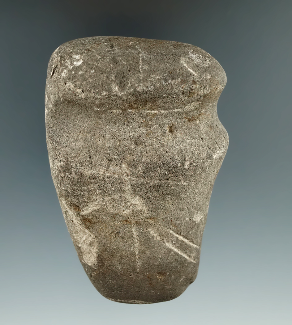 3 3/4" long 3/4 grooved Axe that is nicely styled found in Ohio.