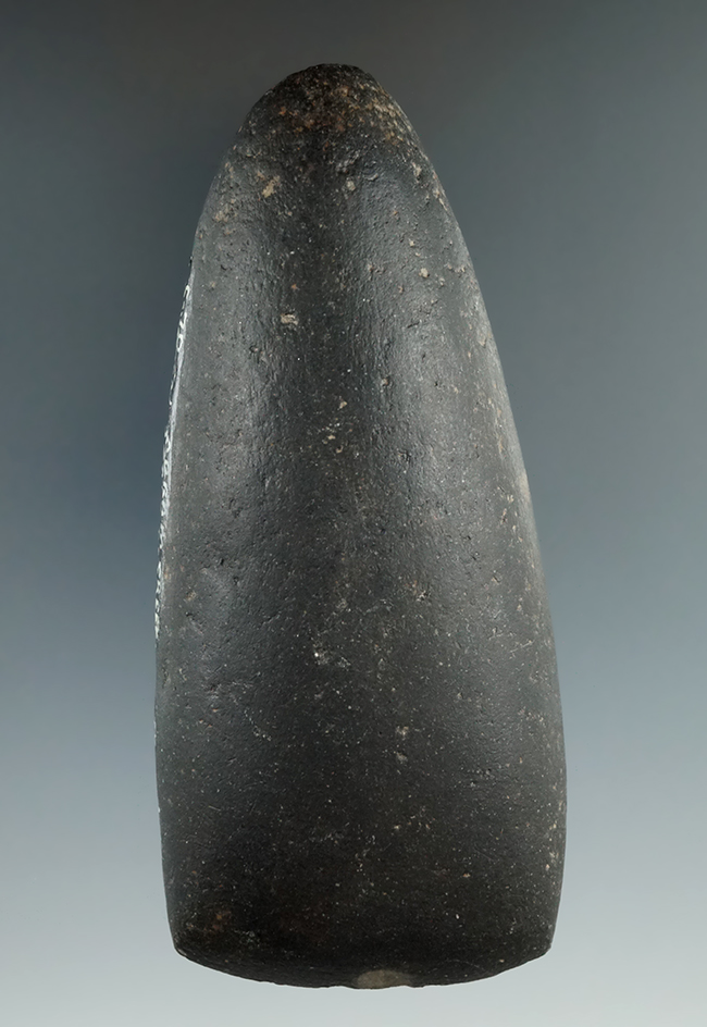 4 11/16" nicely polished hardstone Celt found in Cuyahoga Co., Ohio near Abram Creek, Rocky River.