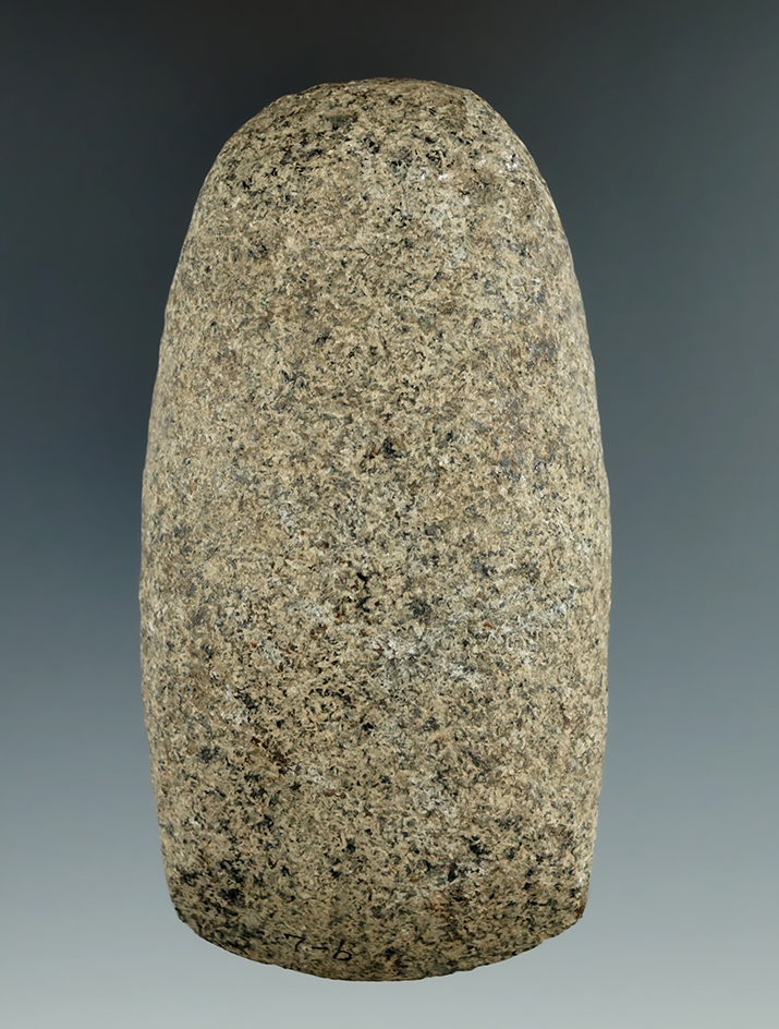 4 1/8" Hardstone Celt found in Muskingum Co., Ohio. Excellent bit, nice use polish to bit area.