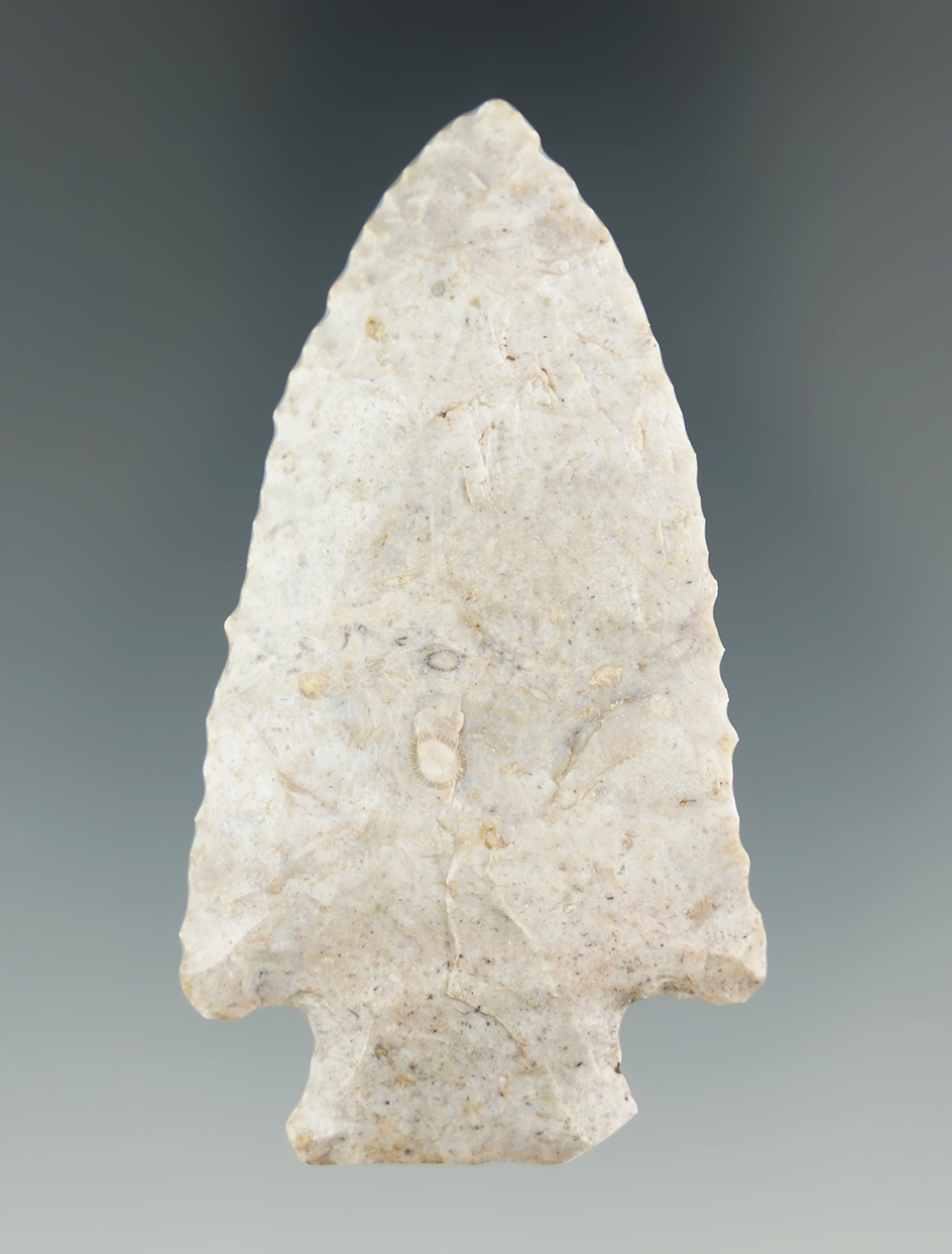 2 9/16" Archaic bevel that is nicely patinated found in Indiana.