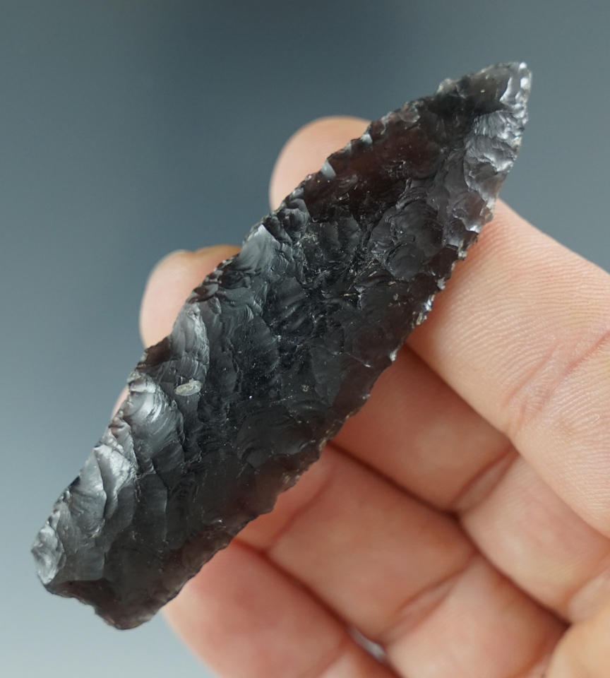 2 3/4" Obsidian Paleo Windust-Hatwai found near Hart Lake, Warner Valley, Oregon.