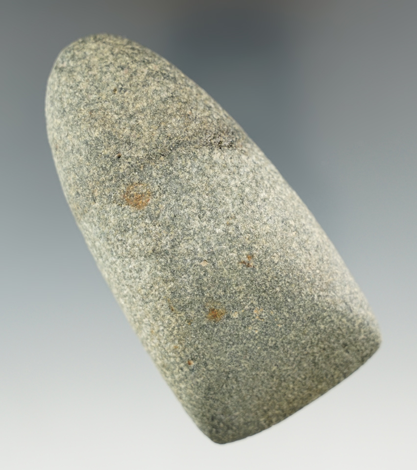 3 1/2" nicely styled hardstone Celt with a well polished bit area in excellent condition Ross Co., O