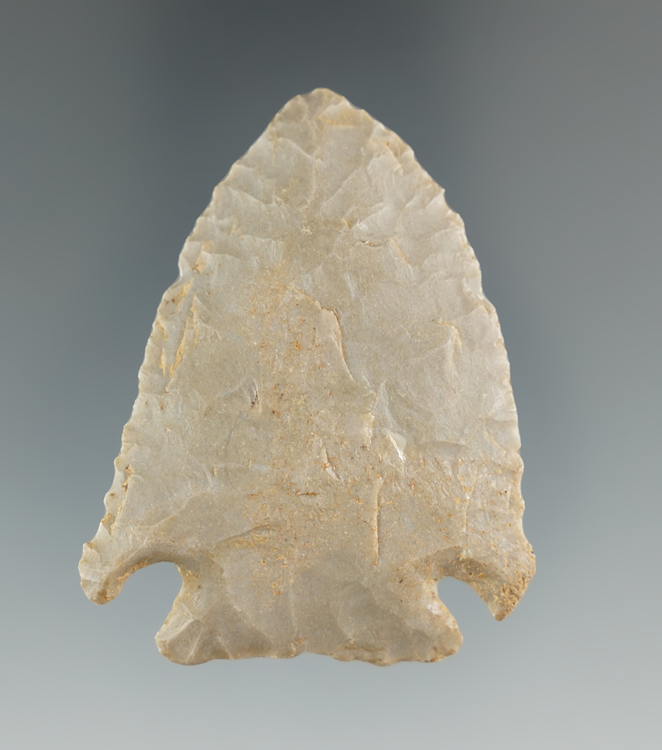 2 1/8" Pine Tree point found in Lincoln County Kentucky that is nicely flaked. Ex. Henry English.