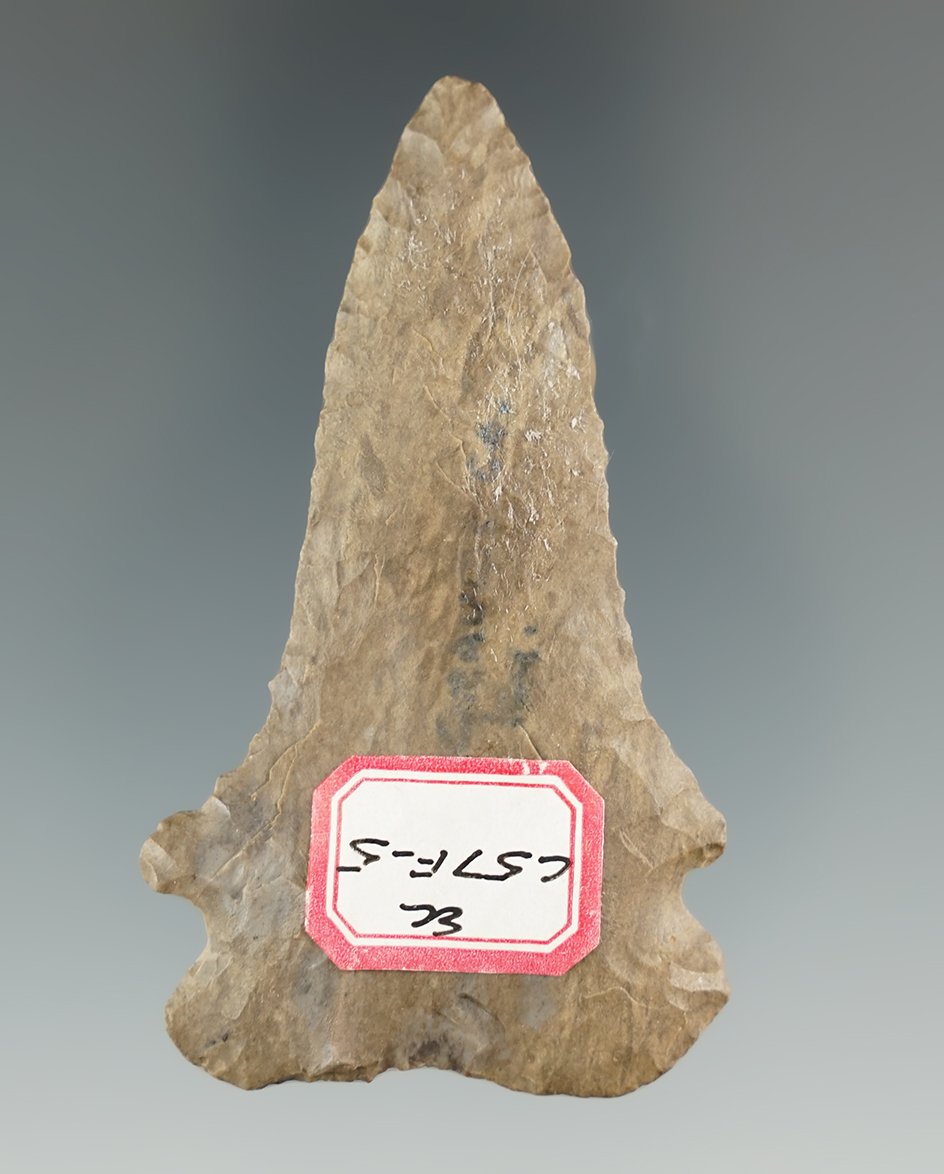 2 11/16" Nuckolls made from Dover Chert that is well flaked.  Found in Hardin Tennessee.