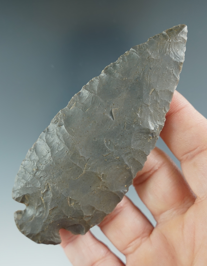 4" Archaic Dovetail that is beautifully flaked from hornstone found in Kentucky. Ex. Henry English.