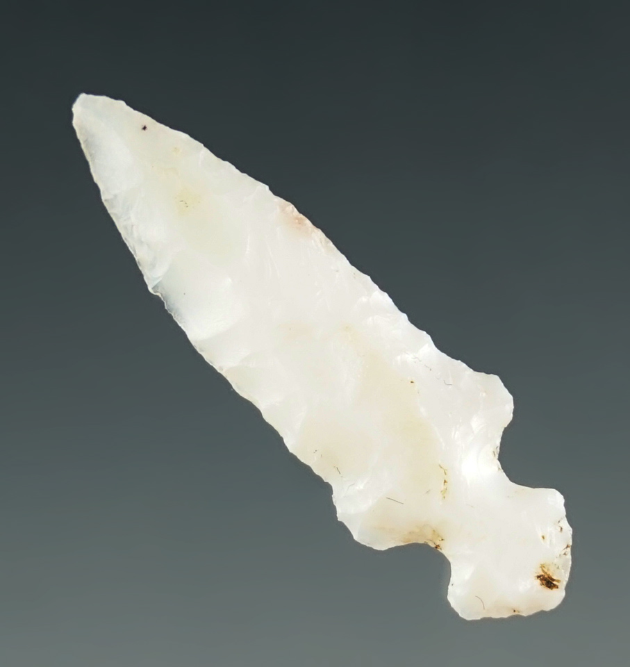 1 3/16" Klickitat Dagger - attractive white chalcedony. Columbia River, Oregon. Pictured!