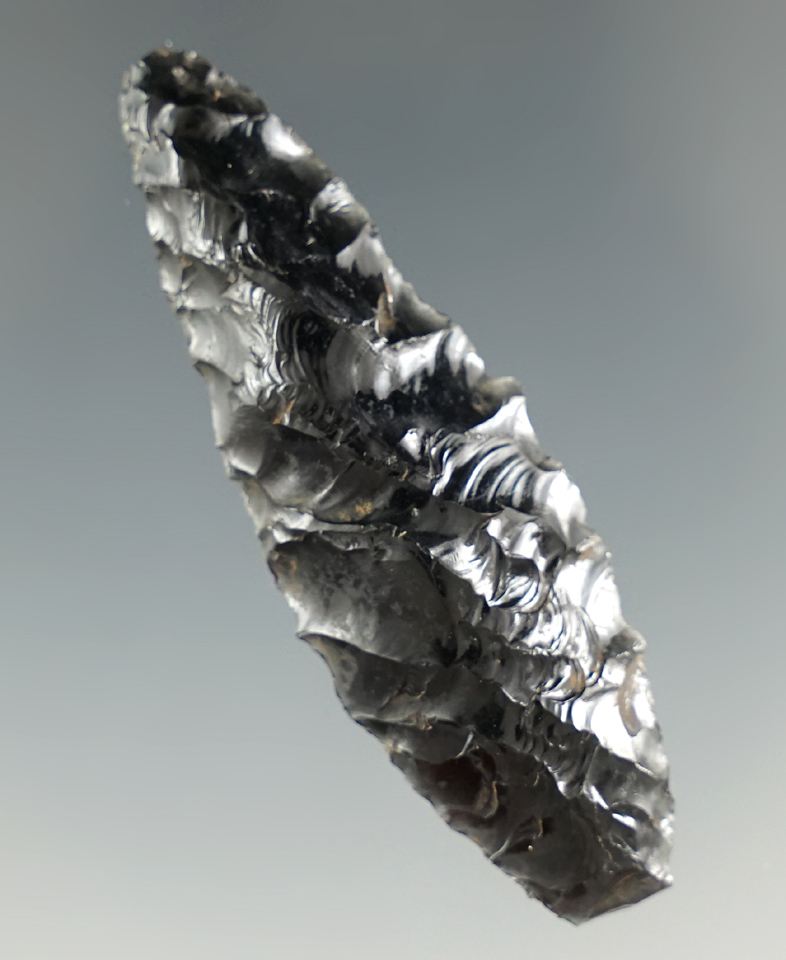 2 3/16" Paleo Haskett made from Obsidian, found in Warner Valley, Oregon.