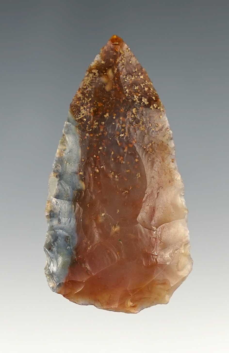 Semi-translucent 2 1/8" Flint Ridge Blade found in Hocking Co., Ohio.
