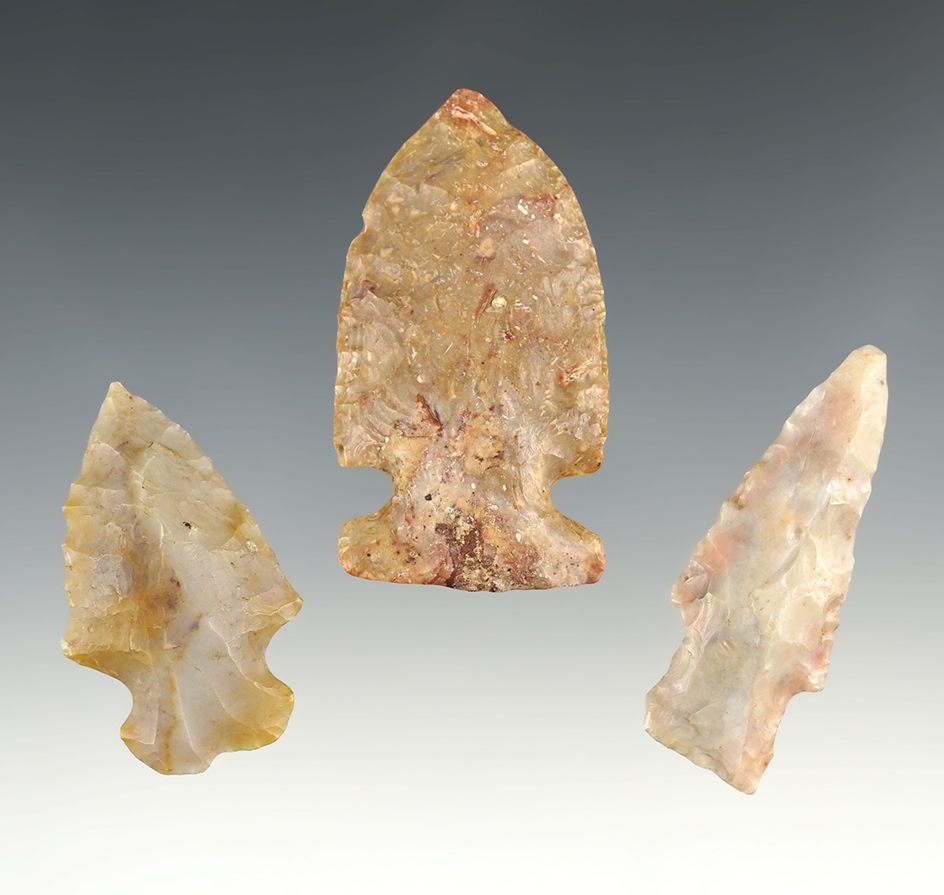 Set of 3 nice Ohio points in good condition. The largest is 2 3/8".