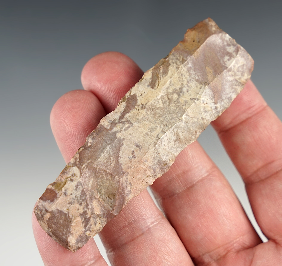 3 1/4" Fluted Paleo point anciently salvaged into a Scraper on one end.