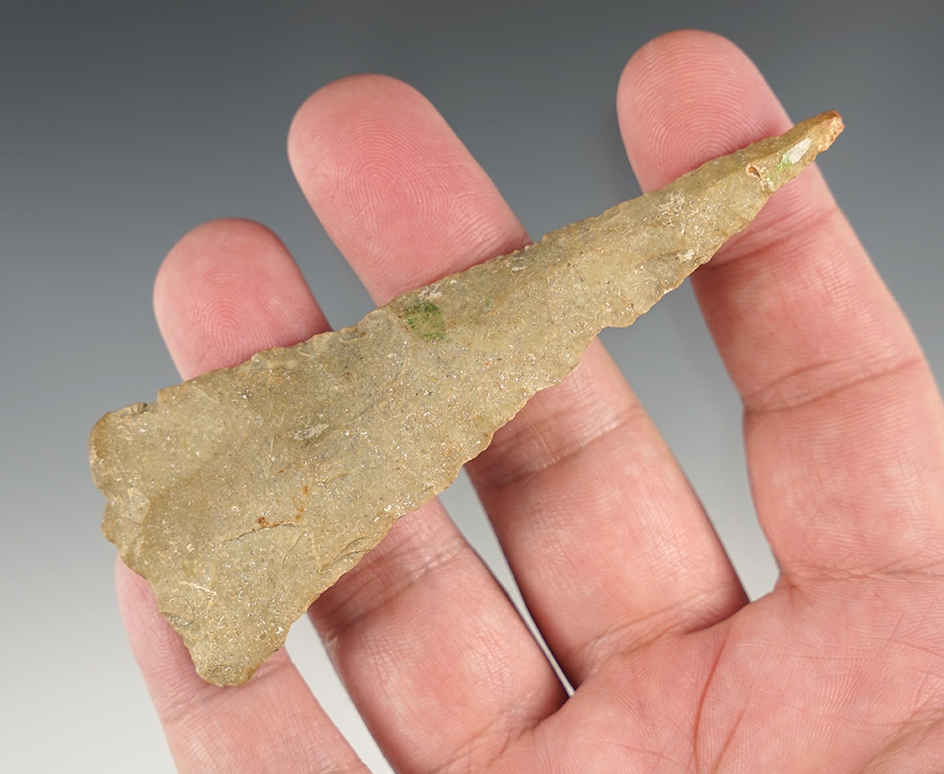 Heavily beveled 3 13/16" Triangular Knife found in Bath Co., Kentucky.