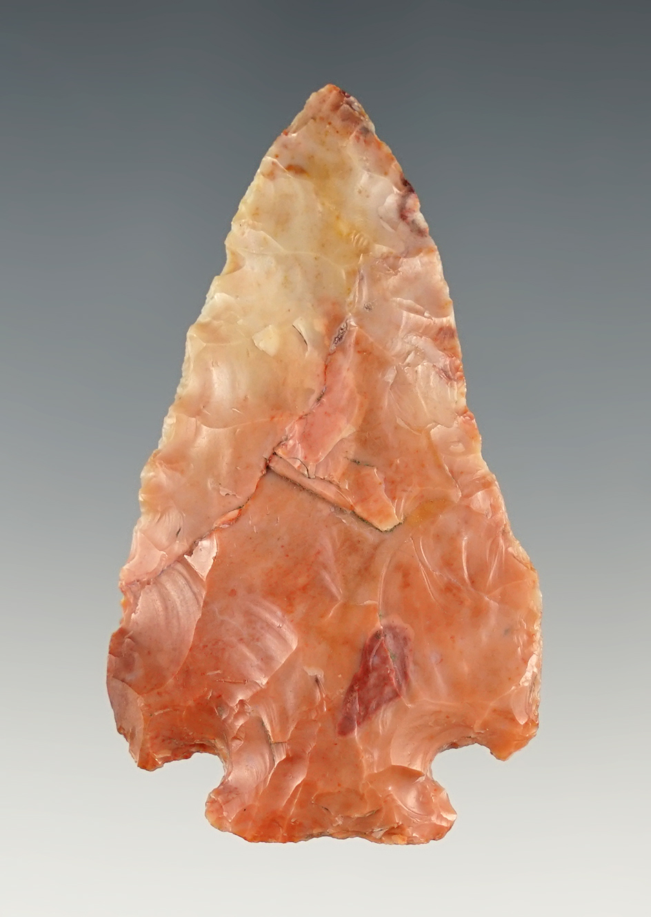 2 3/8" Ohio Pentagonal point made from gem-grade Flint Ridge flint.
