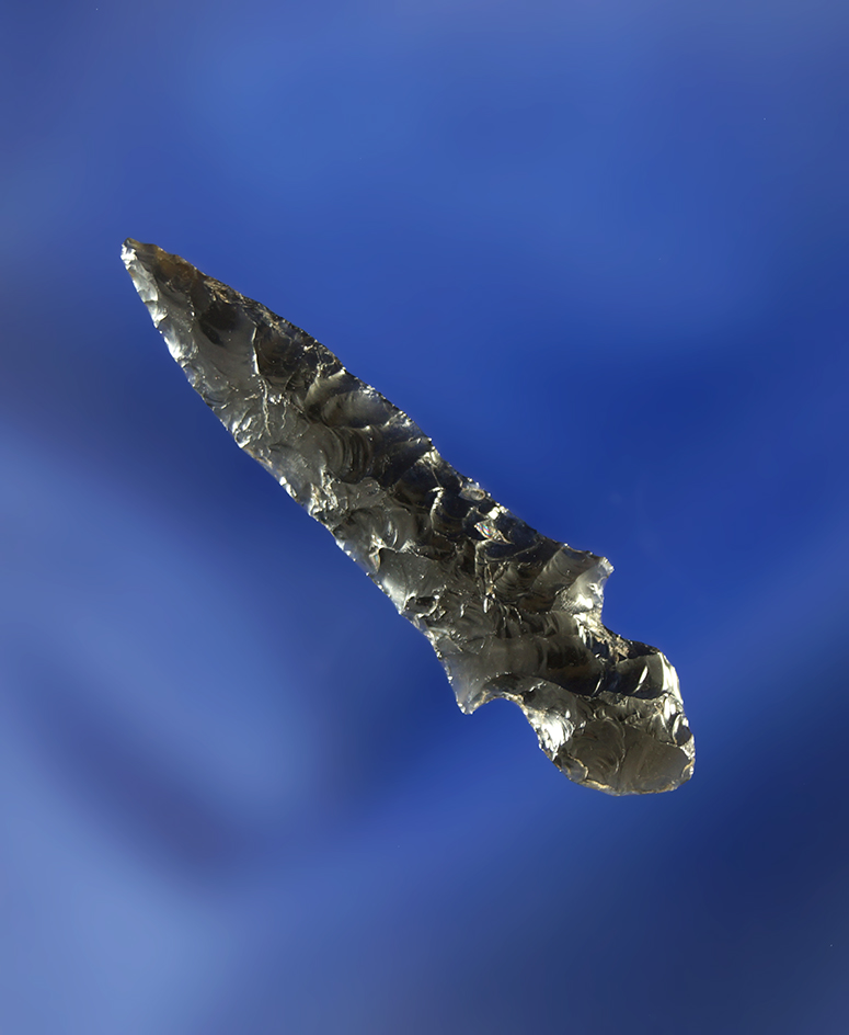 1 1/4" obsidian Klickitat Dagger found near the Columbia River by Lloyd McLeod. Lloyd was a long tim