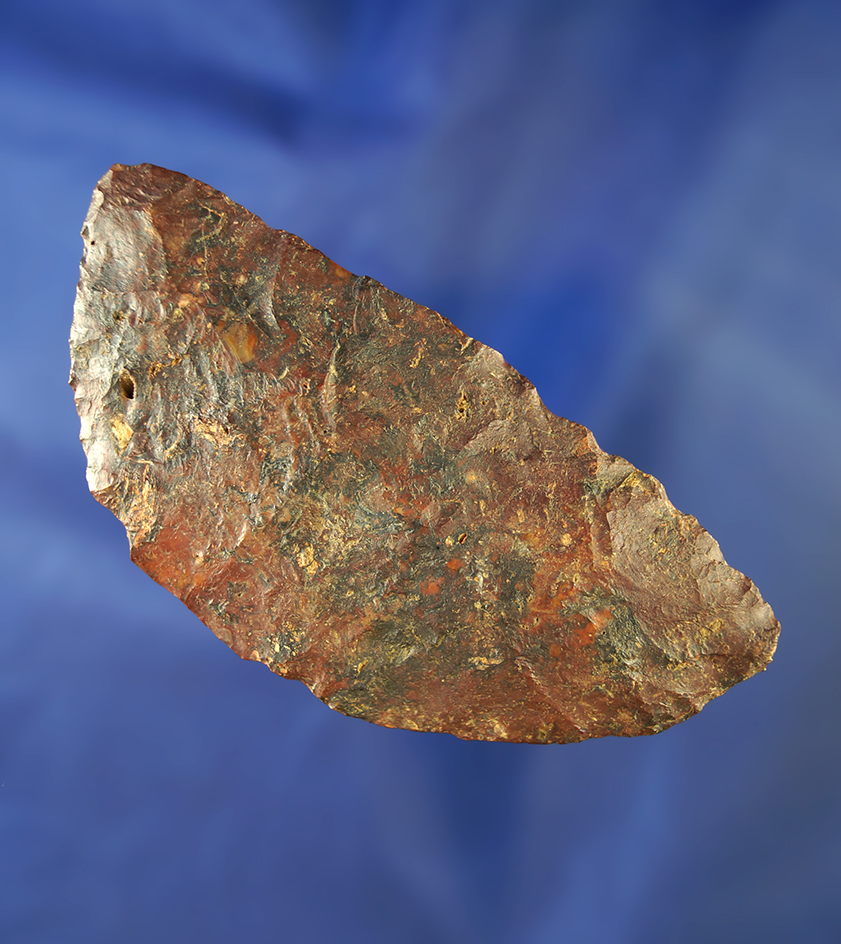3 7/16" nicely patinated Crescent Knife made from conglomerate.