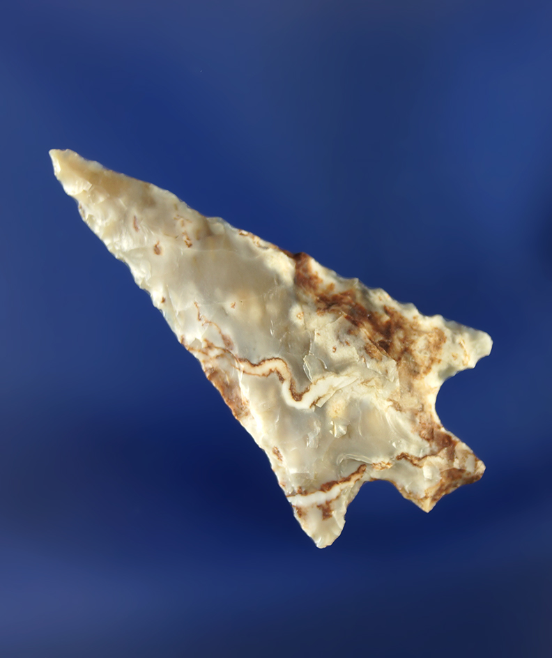 Unique material color on this 1 1/4" Wallula found by Dewey Schmid along the Mid Columbia