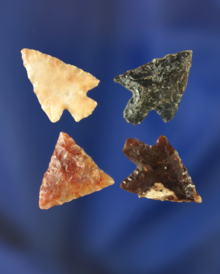 Set of four Columbia River Gempoints and nice condition, largest is 3/4".