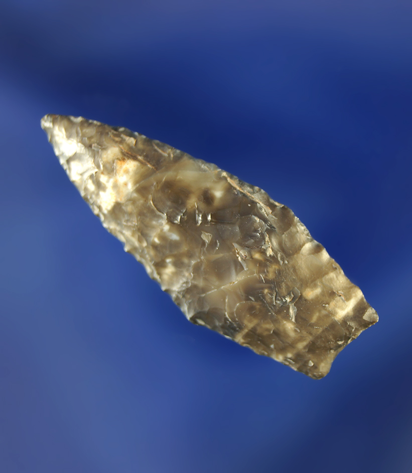 1 3/8" Shaniko Stemmed made from nicely mottled gray and white material.