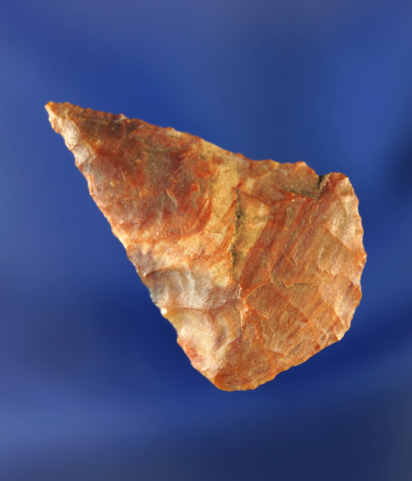 1 3/8" Atlatl Valley triangular made from multicolored Flint.