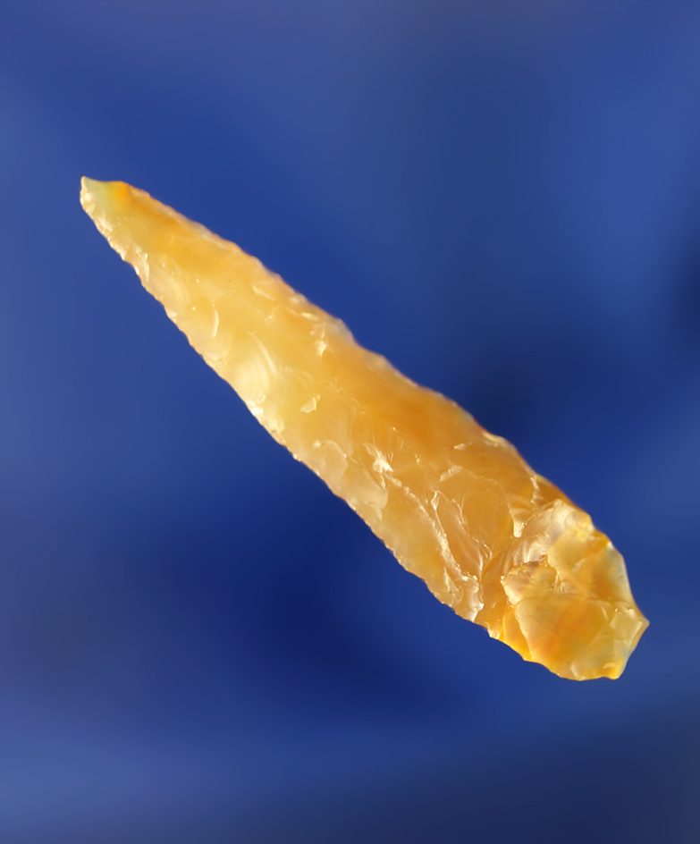 1 7/16" highly translucent honey colored agate drill.