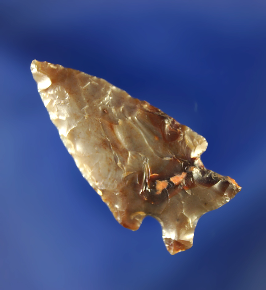 1 5/16" Gempoint made from semi translucent multicolored chalcedony.