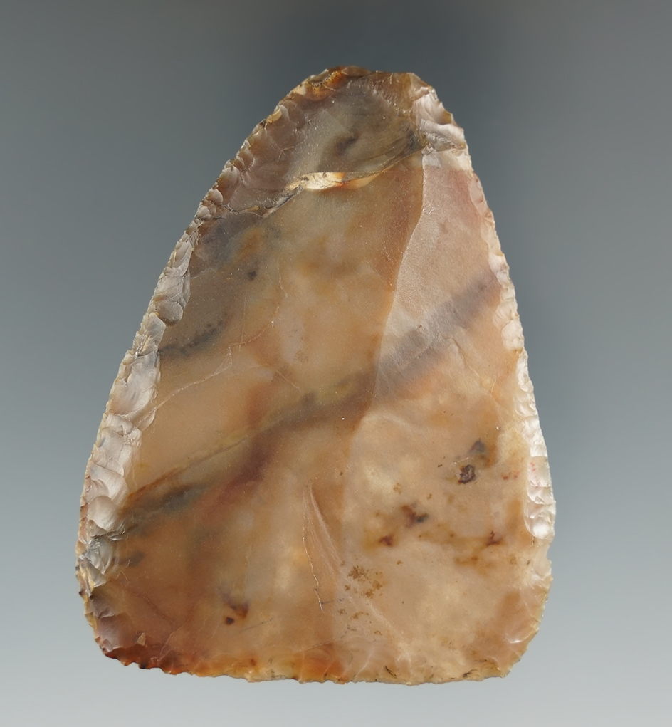 2 13/16" Paleo Uniface Knife made from opaque brown agate found near the Columbia River
