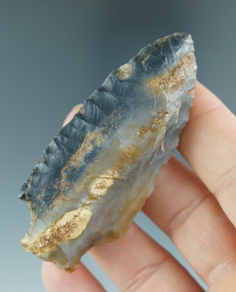 2 13/16" attractive multi colored Heavy Duty made from quality flint found in Indiana.