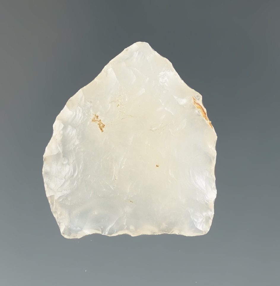 1 1/8" Paleo Spedis made from clear chalcedony found near the Columbia River, Oregon.