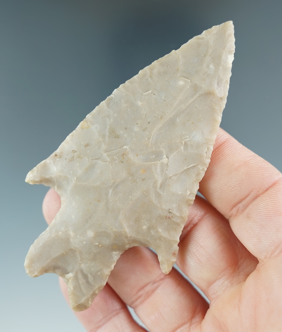 3 9/16" well styled Pedernales point found in Texas.