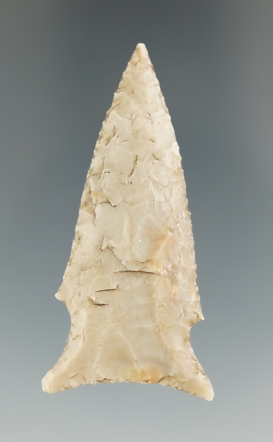 2 1/4" Fairland made from tan chert, found in Williamson Co., Texas.