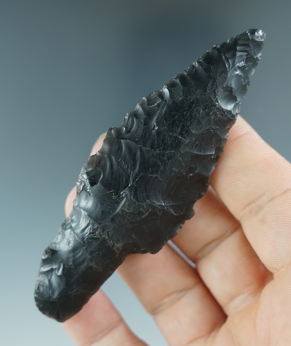 3 1/2" Parman made from obsidian found in Christmas Valley, Oregon. Pictured in Overstreet