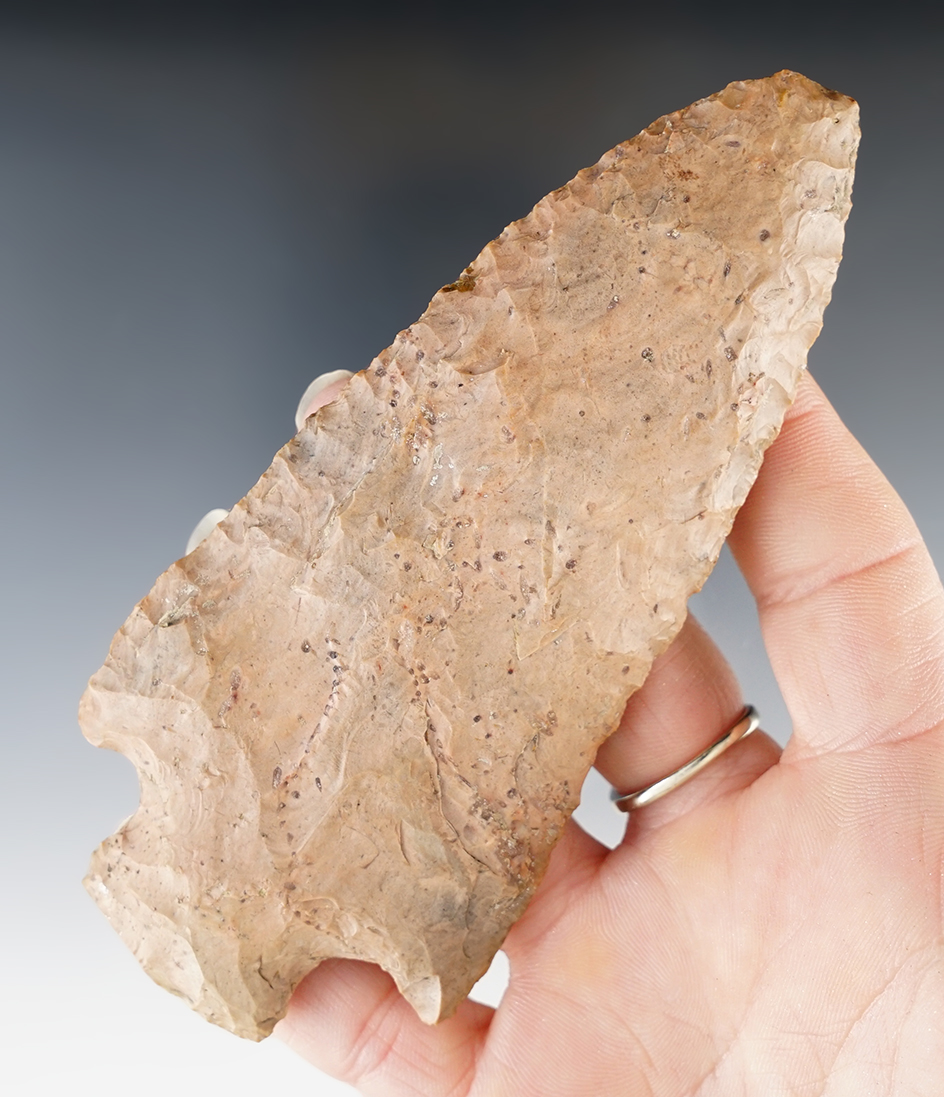 4 13/16" Hopewell Knife, Nethers Flint, Hardin Co., Ohio.