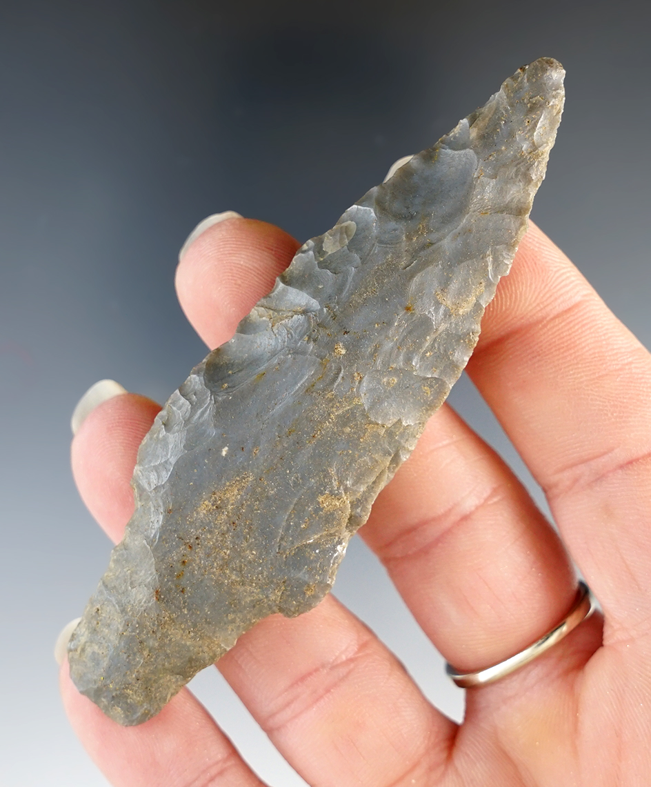 3 1/2" Hornstone Adena Knife, Van Wert Co., Ohio.