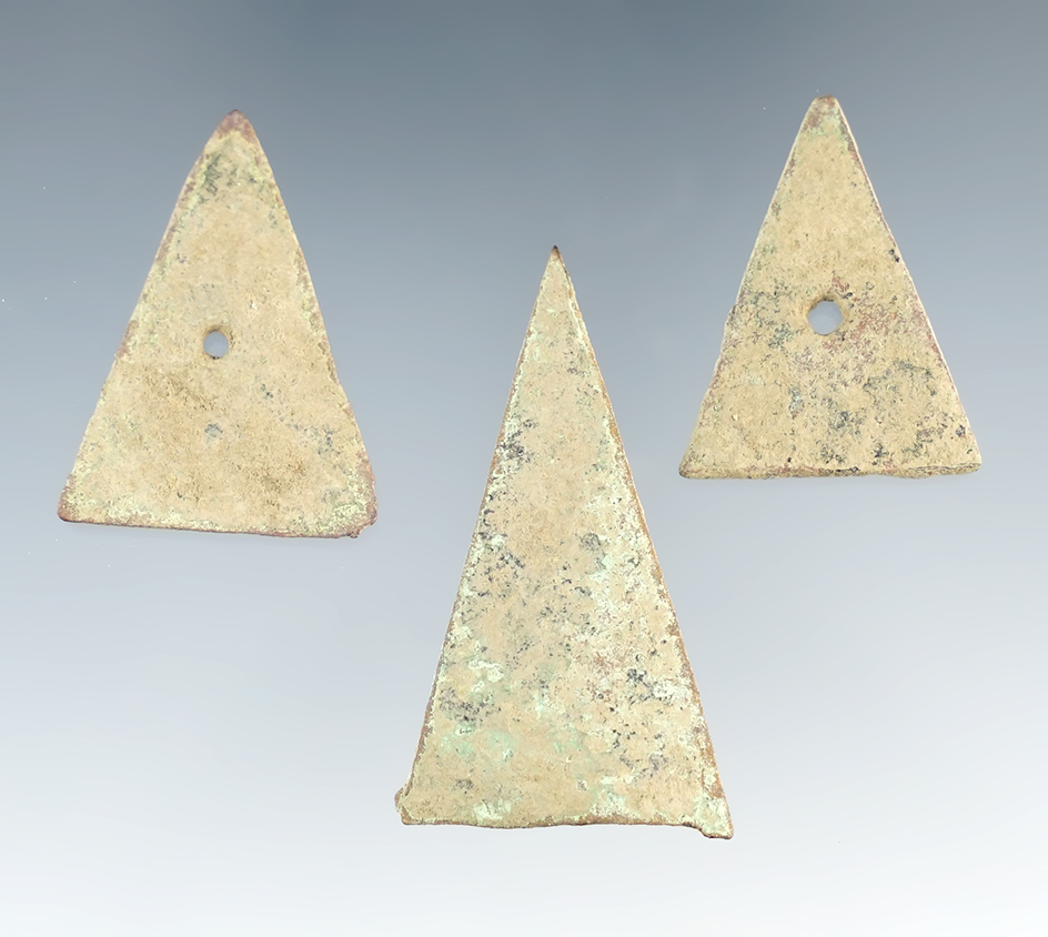 3 Classic style Metal points, largest is 1 5/16", New York.