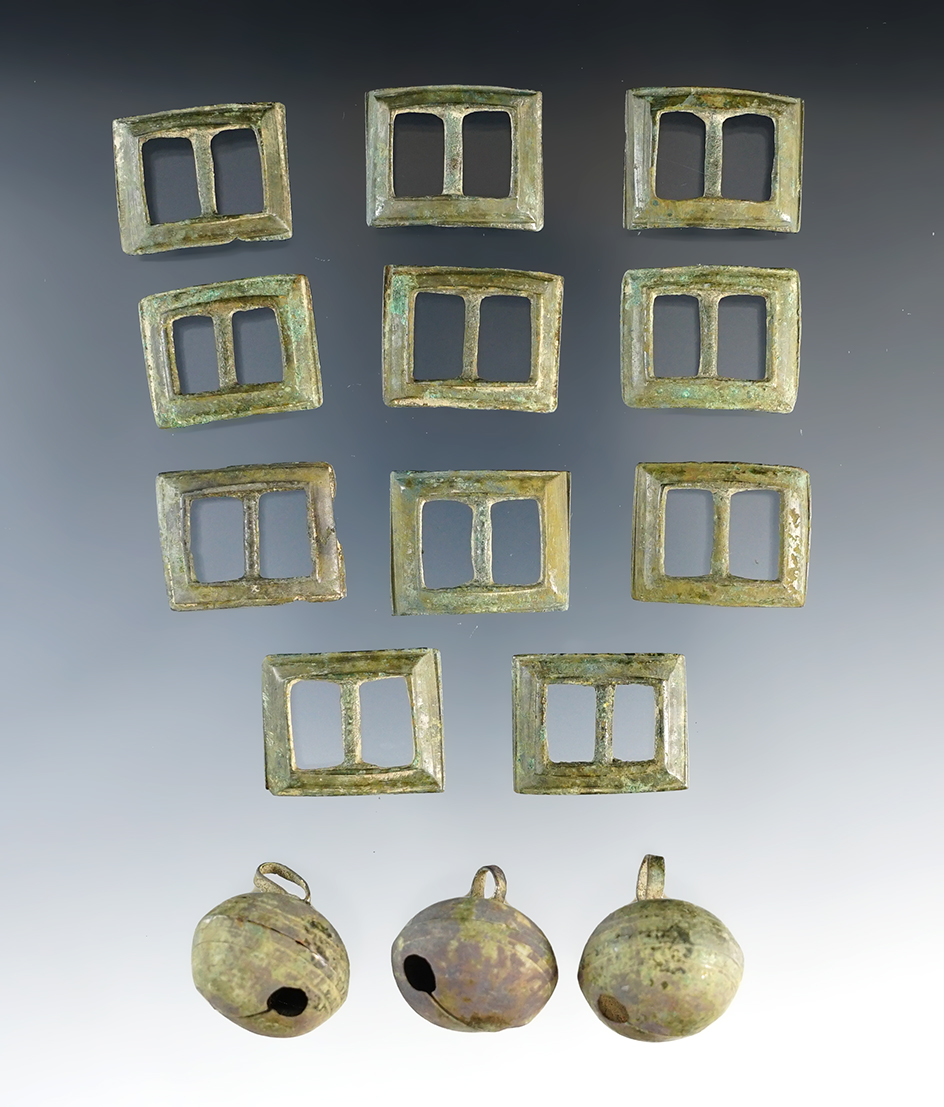 11 7/8" Buckles found with 3 3/4" Bells, New York.