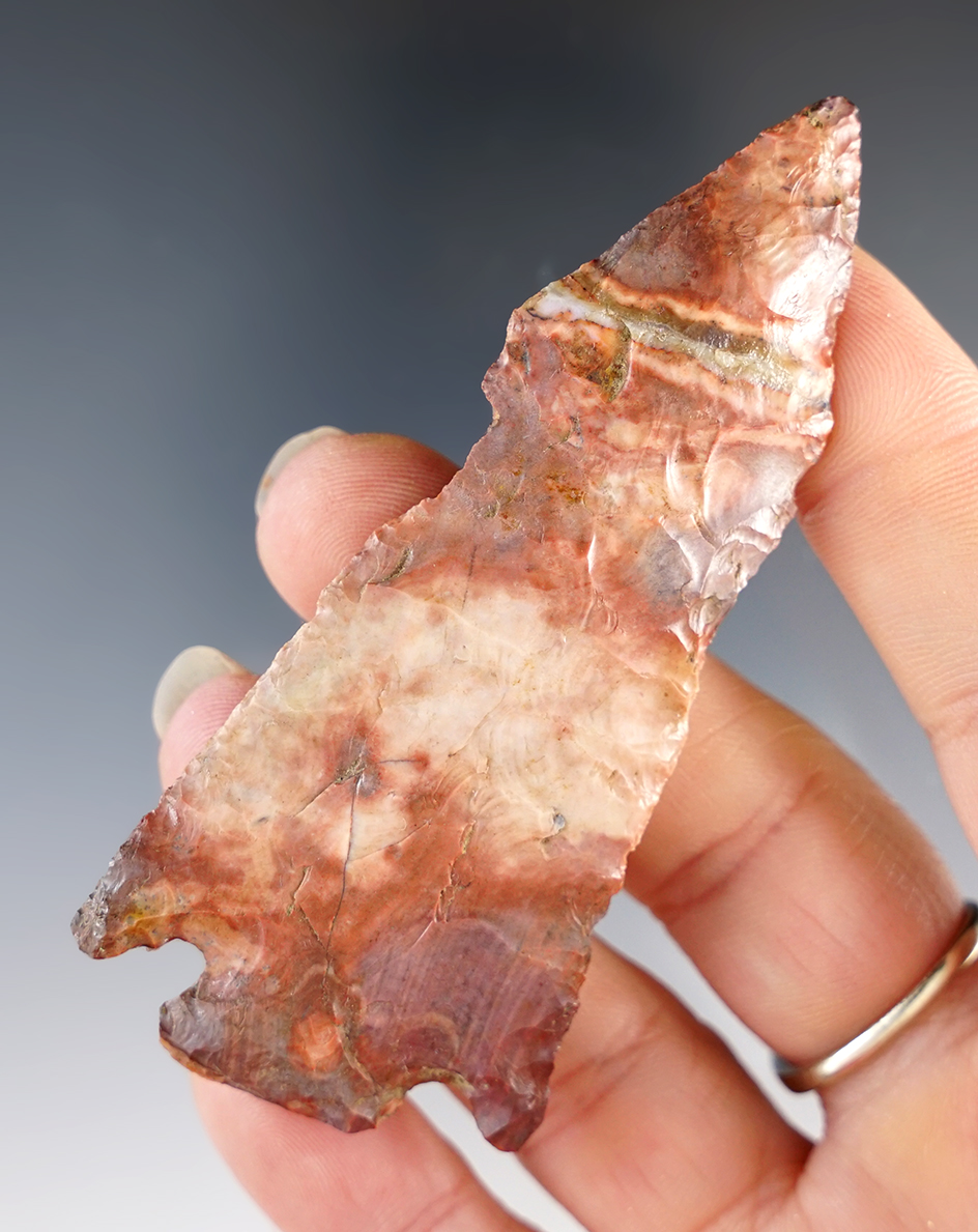 3 3/16" Ohio Pentagonal Point, Flint Ridge Flint.