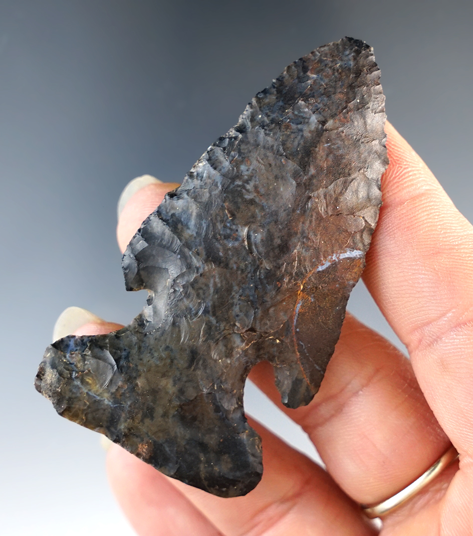 2 11/16" classic style Coshocton Flint, found in Ohio.