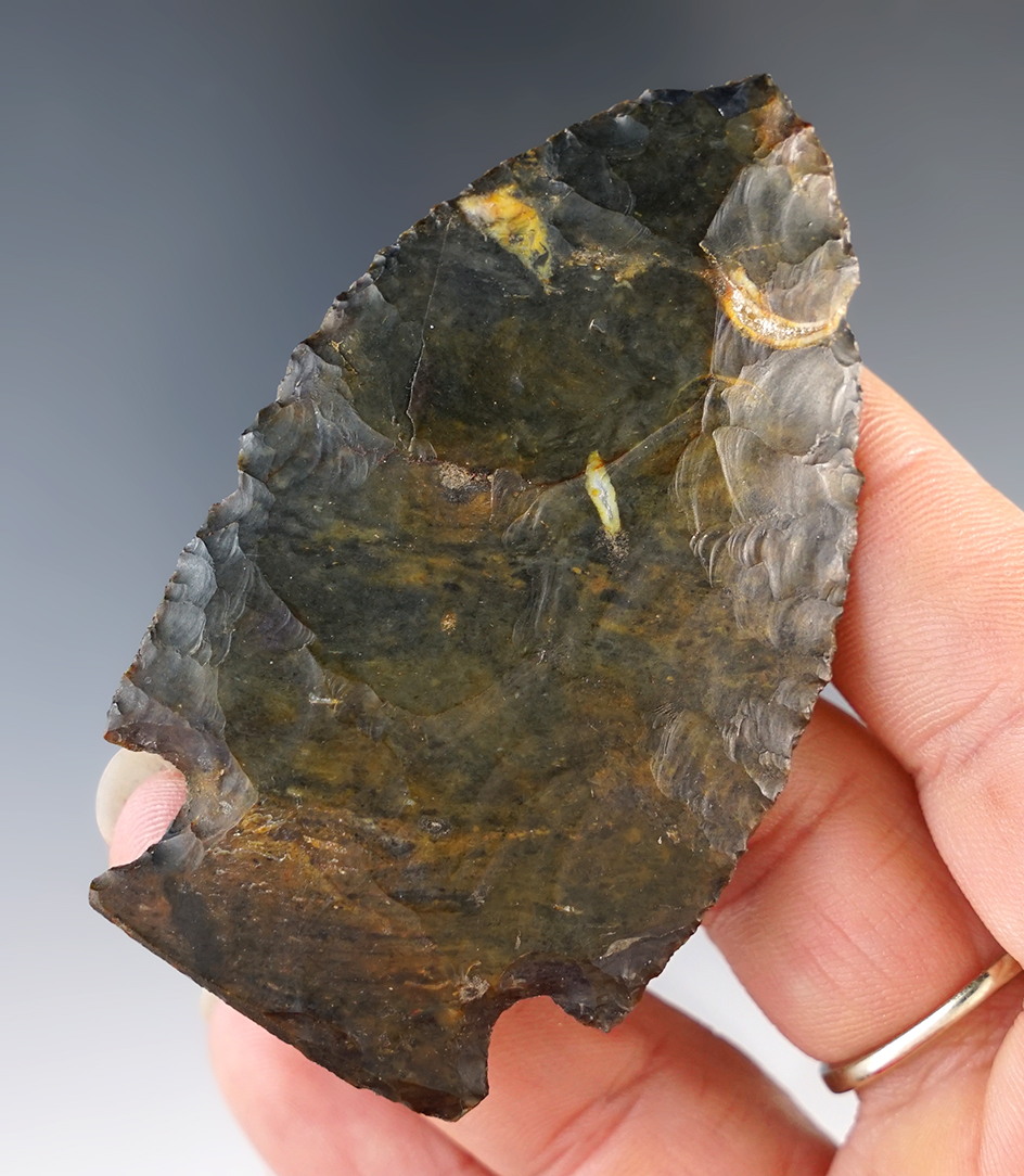 2 7/8" Ohio Intrusive Mound Knife, Coshocton Flint.