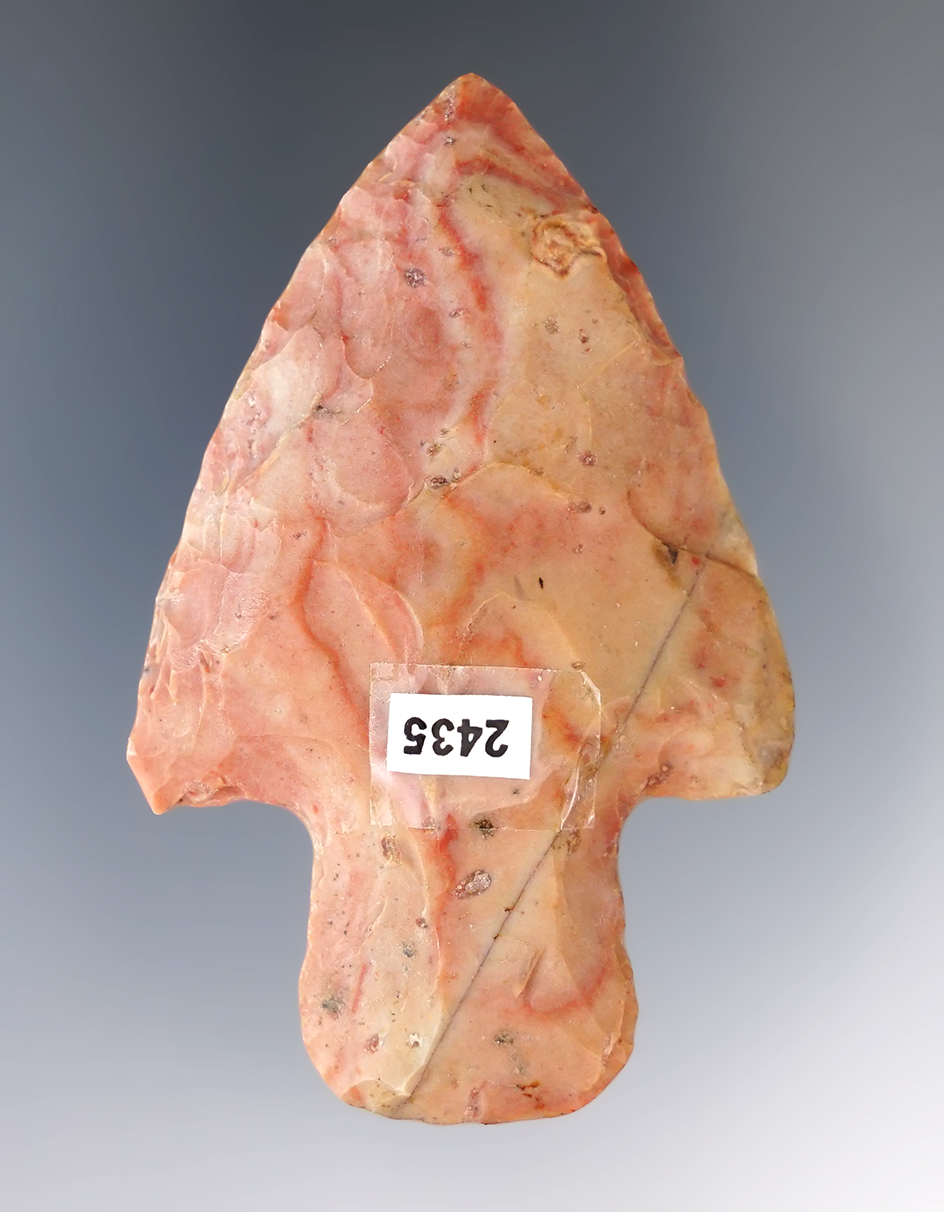 2 3/8" colorful Ohio Adena made from Flint Ridge Flint.