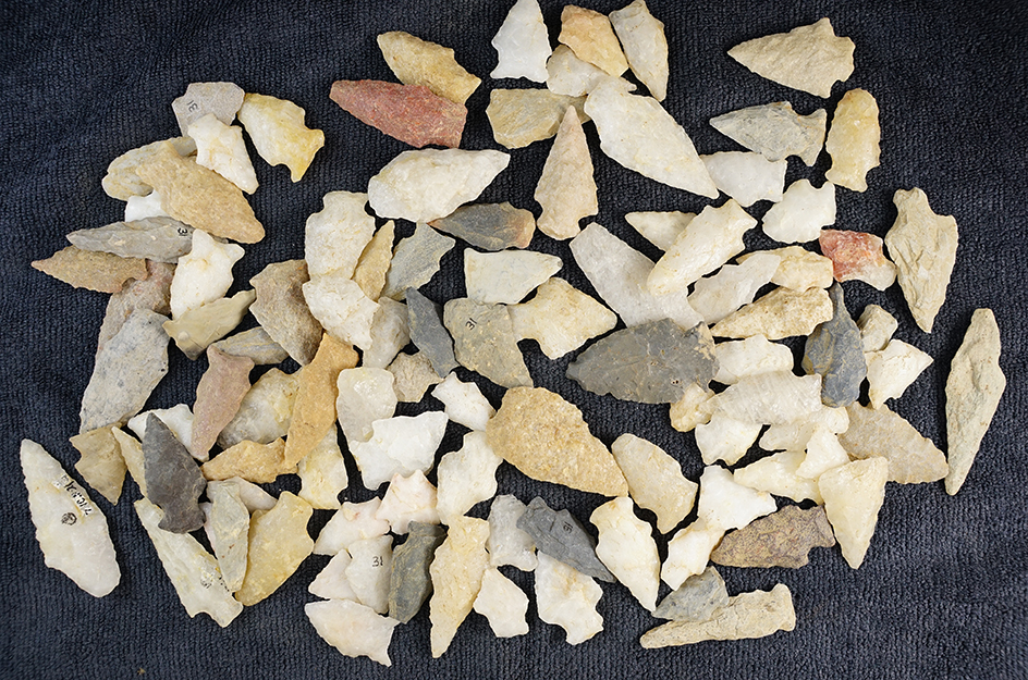 Set of 100 points found in the Eastern U.S. The largest is 2 1/2".